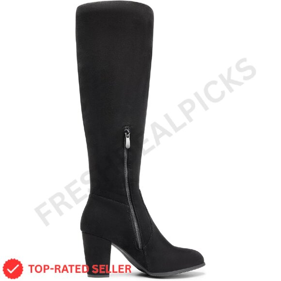 Brand New DREAM PAIRS Boots 7.5 Black Chunky Heel - Picture 4 of 4